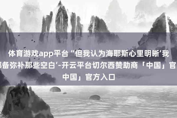 体育游戏app平台“但我认为海耶斯心里明晰‘我没法都备弥补那些空白’-开云平台切尔西赞助商「中国」官方入口
