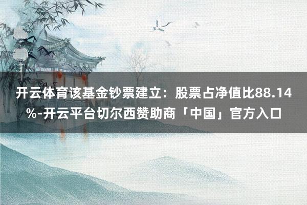 开云体育该基金钞票建立：股票占净值比88.14%-开云平台切尔西赞助商「中国」官方入口