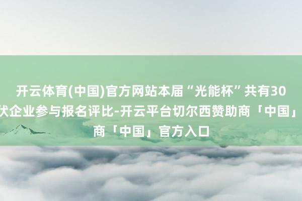 开云体育(中国)官方网站本届“光能杯”共有300余家光伏企业参与报名评比-开云平台切尔西赞助商「中国」官方入口