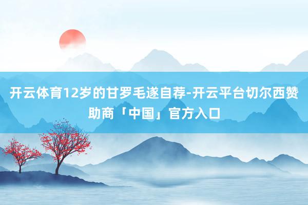开云体育12岁的甘罗毛遂自荐-开云平台切尔西赞助商「中国」官方入口