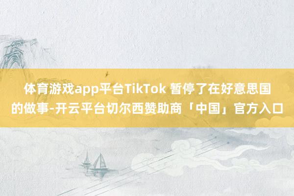 体育游戏app平台TikTok 暂停了在好意思国的做事-开云平台切尔西赞助商「中国」官方入口
