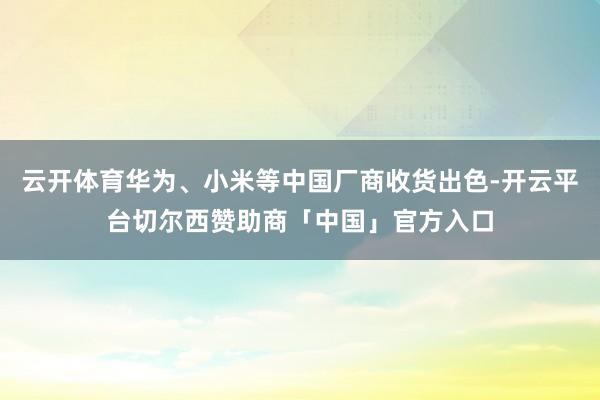 云开体育华为、小米等中国厂商收货出色-开云平台切尔西赞助商「中国」官方入口