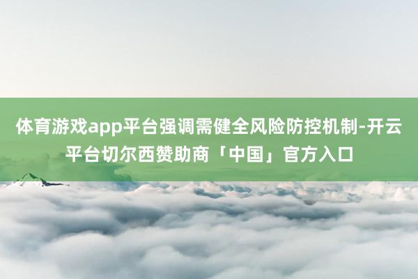 体育游戏app平台强调需健全风险防控机制-开云平台切尔西赞助商「中国」官方入口