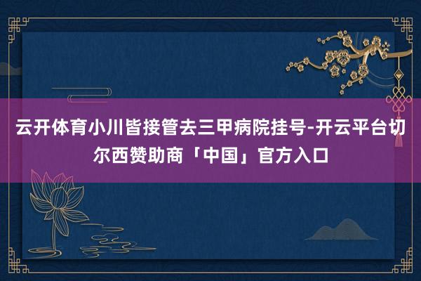 云开体育小川皆接管去三甲病院挂号-开云平台切尔西赞助商「中国」官方入口