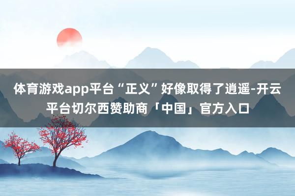 体育游戏app平台“正义”好像取得了逍遥-开云平台切尔西赞助商「中国」官方入口