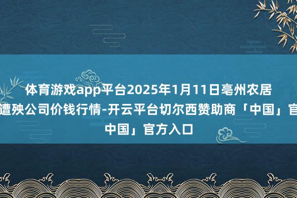 体育游戏app平台2025年1月11日亳州农居品有限遭殃公司价钱行情-开云平台切尔西赞助商「中国」官方入口